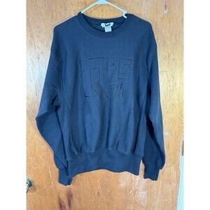 Vintage Q95 Rock N’ Roll Radio Station Crewneck‎ Black Sweater Lee Large USA